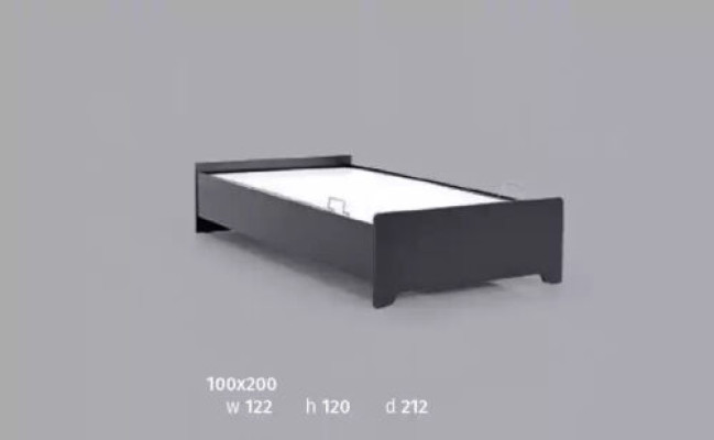 Designerbedden Kinderbed zwart modern tienerbed 100x200cm