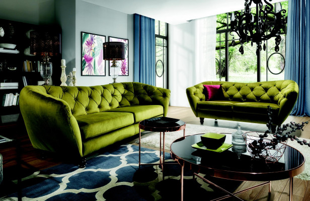 Chesterfield 3+2 zits bankstel bekleding stof bank zitstel ontwerp