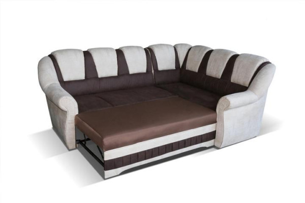 Ontwerp hoekbank sofa bedfunctie bank slaapbank leer bekleding textiel sofa's nieuw