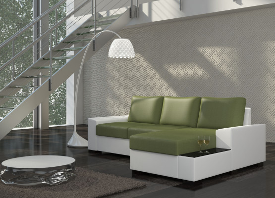 Ontwerp hoekbank slaapbank bedfunctie sofa bank leer bekleding textiel banken nieuw