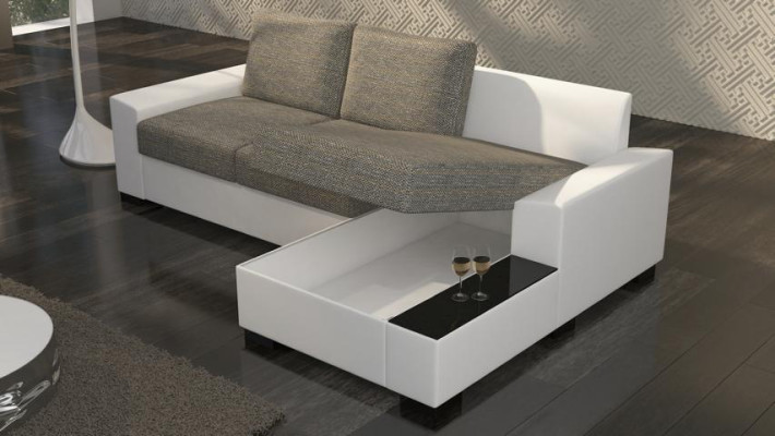 Ontwerp hoekbank slaapbank bedfunctie sofa bank leer bekleding textiel banken nieuw