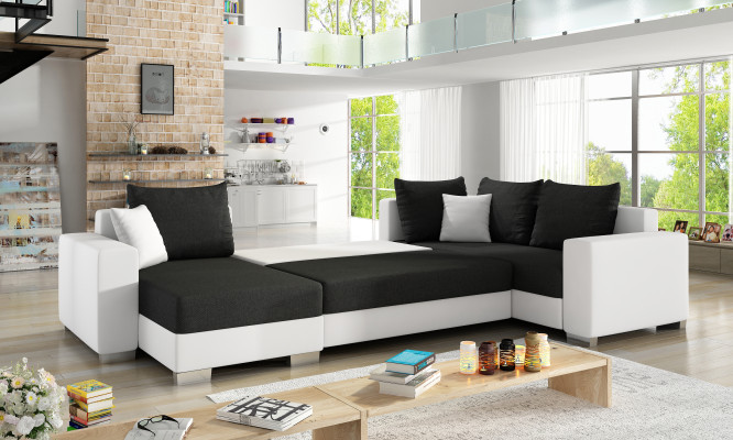 Ontwerp hoekslaapbank slaapbank bedfunctie bank leer bekleding textiel banken nieuw 3260