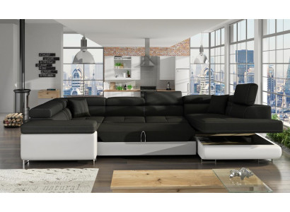 Ontwerp hoekbank slaapbank bedfunctie bank leer bekleding textiel sofa's nieuw 5625