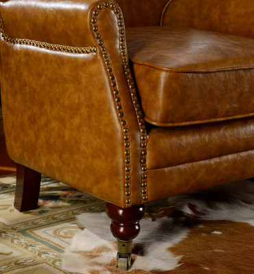 Chesterfield oorfauteuil bruin lederen zitgroep fauteuil bank lederen sofa nieuw