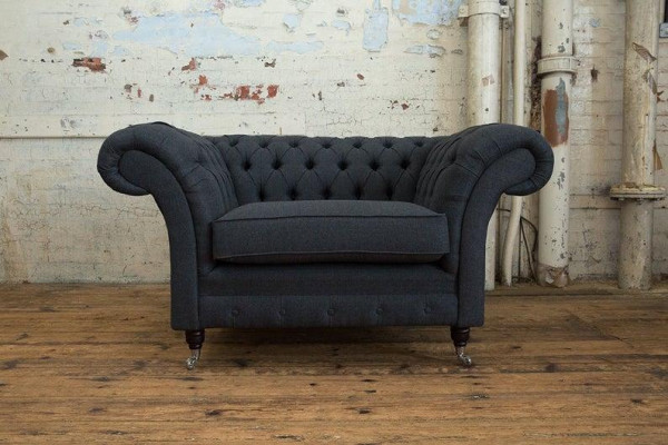 Chesterfield Fauteuil Televisiebank 1-zits Sofa Textiel Stoffering Banken Kussen #2