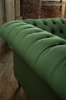 Chesterfield Bank 2-zits gestoffeerde zitting textiel stof lederen banken sofa's sofa