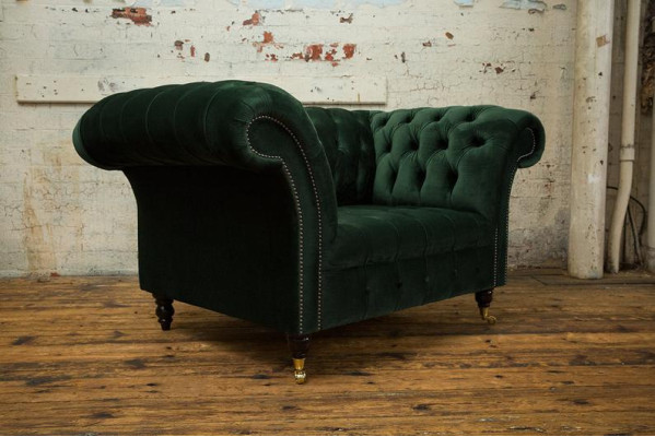 Chesterfield Design Sofa Fauteuil Bank Bekleding Luxe Textiel Banken 1-Zits #103