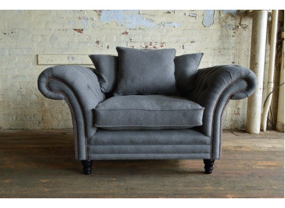 Chesterfield Design Sofa Fauteuil Bank Bekleding Luxe Textiel Banken 1-Zitter #110