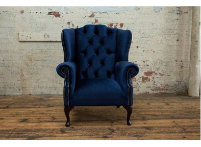 Chesterfield oorfauteuil fauteuil 1-zits gestoffeerde bank sofa relax tv nieuw #1