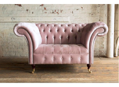 Chesterfield Design Sofa Fauteuil Bankstel Bekleding Luxe Textiel Banken 1-Zits #133