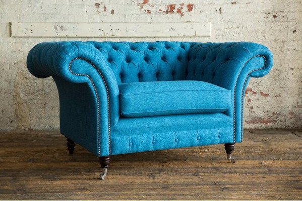 Chesterfield Design Sofa Fauteuil Bank Bekleding Textiel Banken Zitmeubel Oorfauteuil