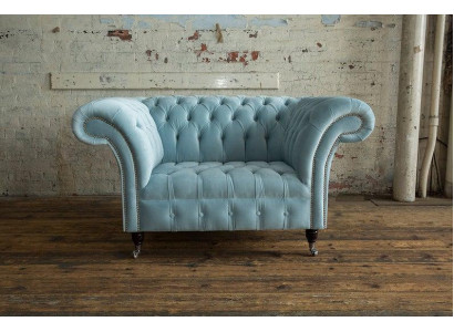 Chesterfield Design Bankstel Fauteuil Sofa Bekleding Luxe Textiel Banken 1-Zits #145