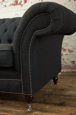 Chesterfield fauteuil televisiebank 1-zitsbank stoffen sofa banken bekleding 201