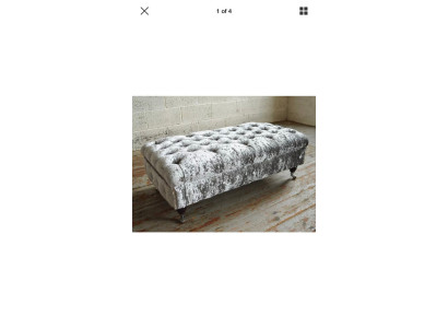 Chesterfield Textiel Hocker XXL Grote Voetenbank Bekleding Sofa Bank Luxe Stof