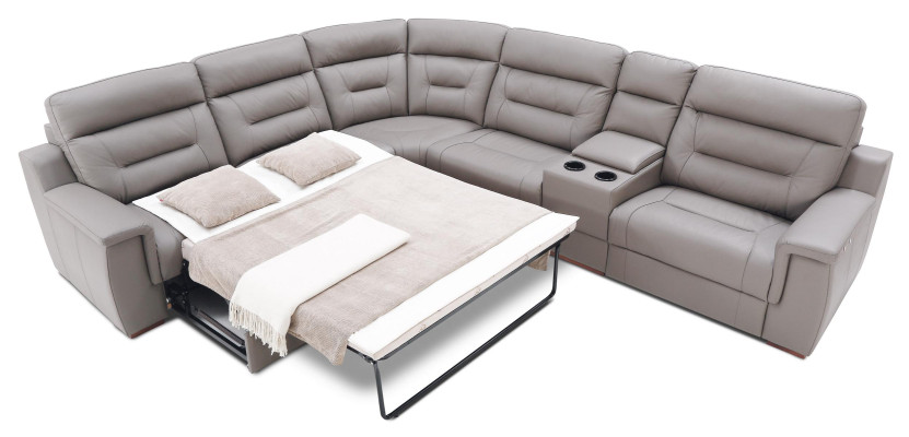 Hoekbank met opbergruimte, koellade, slaapfunctie, slaapsbank, sofas, gestoffeerd woongedeelte.