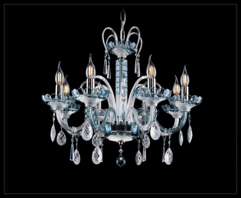 Design kroonluchter Bohemia plafondlamp blauwe kristallen lamp lampen verlichting