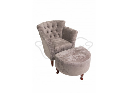 Hocker Voetenbank Bijzetkruk Ottomane Zitbank Chesterfield Bekleding Nieuw