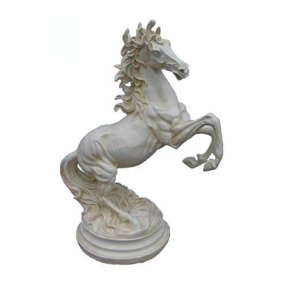 Beeldhouwwerk zware paarden abstract koper kleurige Pegasus paard beelden decoratie 64 cm.