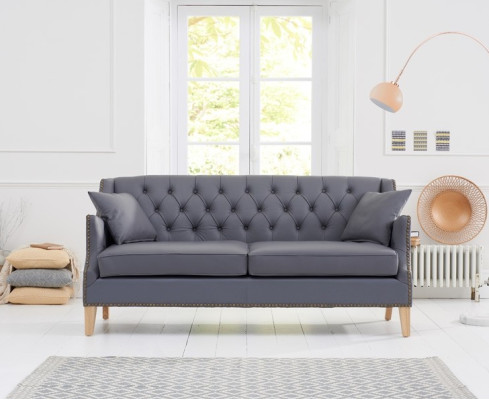 Bank Grijze Chesterfield Kantoor Sofa Ontvangst Banken Leder Textiel Nieuw jvmoebel ®