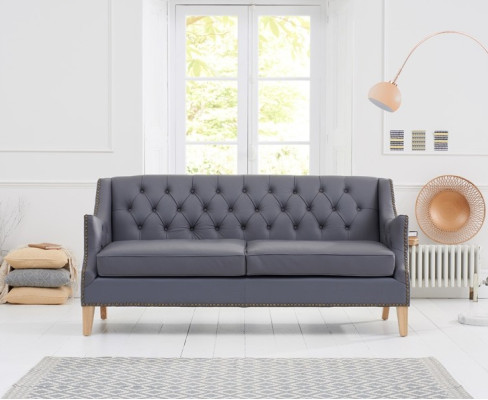Bank Grijze Chesterfield Kantoor Sofa Ontvangst Banken Leder Textiel Nieuw jvmoebel ®