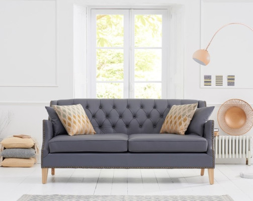 Bank Grijze Chesterfield Kantoor Sofa Ontvangst Banken Leder Textiel Nieuw jvmoebel ®