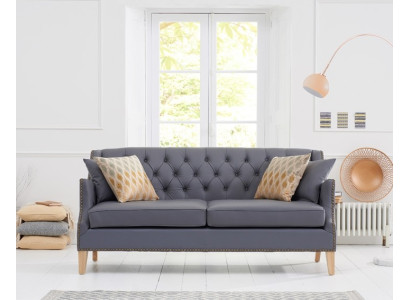 Bank Grijze Chesterfield Kantoor Sofa Ontvangst Banken Leder Textiel Nieuw jvmoebel ®