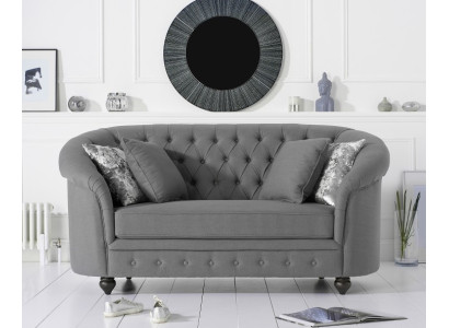 Klassieke Textielbank - Grijze Chesterfield-stoffen 2-zitsbank Nieuw jvmoebel ®