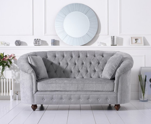 jvmoebel ® - Landhuis Designer Bank - Chesterfield Textiel Sofa Grijs Stof Nieuw