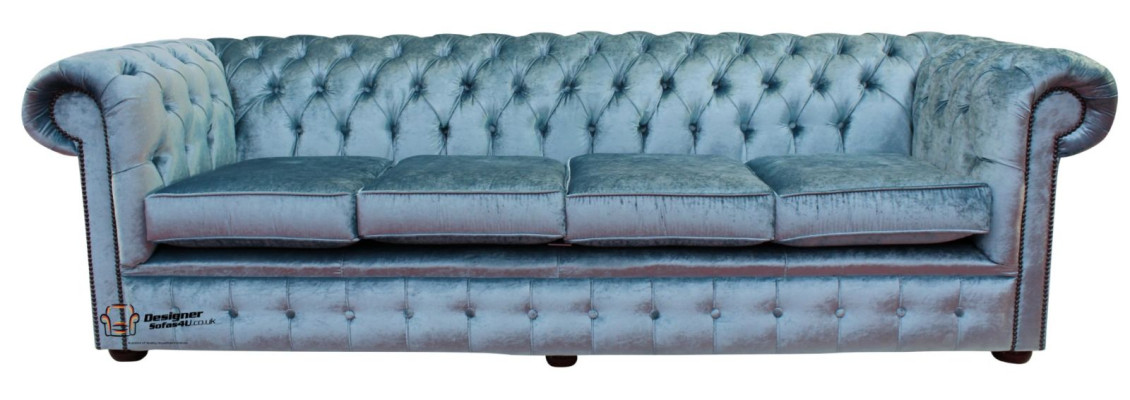 Chesterfield 4-zits klassieke luxe barok rococo sofa bank textiel leer