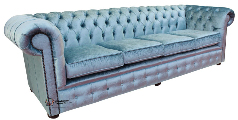 Chesterfield 4-zits klassieke luxe barok rococo sofa bank textiel leer