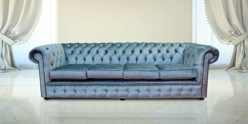 Chesterfield 4-zits klassieke luxe barok rococo sofa bank textiel leer