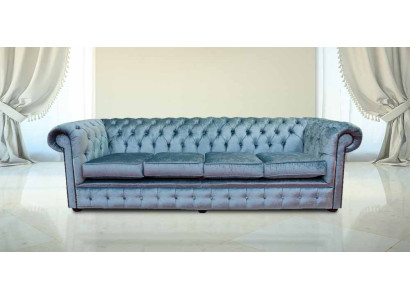 Chesterfield 4-zits klassieke luxe barok rococo sofa bank textiel leer