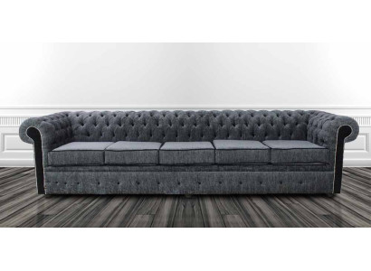Chesterfield 5-zitter Klassieke Luxe Barok Rokoko Sofa Bank Textiel Leer
