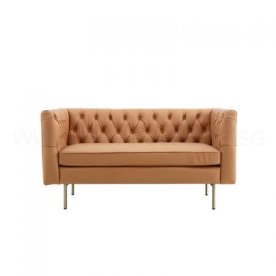 Chesterfield 2-zitsbank stoffen bankstel couch bekleding zitting set 2-zits grijze banken