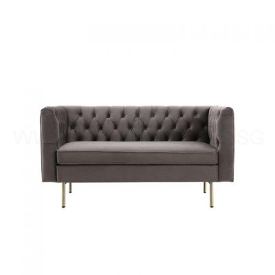 Chesterfield 2-zitsbank stoffen bankstel couch bekleding zitting set 2-zits grijze banken