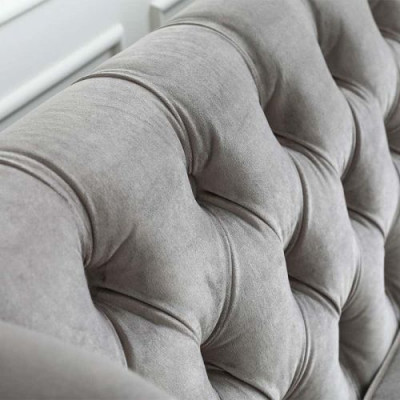 Chesterfield 2-zitsbank stoffen bankstel couch bekleding zitting set 2-zits grijze banken