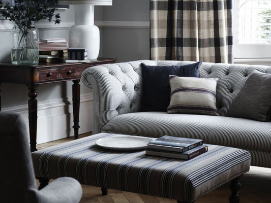 Chesterfield Textiel Stoffering Design Sofa Luxe Bank Klassieke Sofa 3-Zits Nieuw