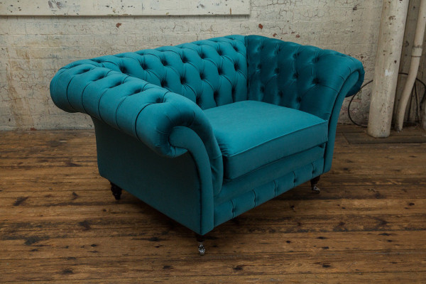 Chesterfield Sofa Bank Bekleding Set 1,5-Zits Sofa's Klassiek Eenzitter