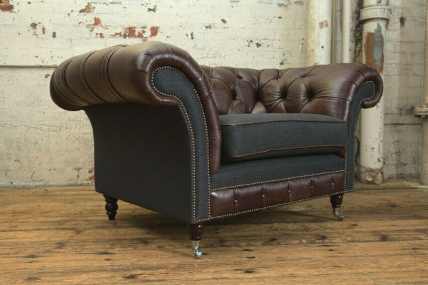 Chesterfield Sofa Bank Bekleding Set 1,5 Zitplaats Sofa's Klassiek Eenzitter