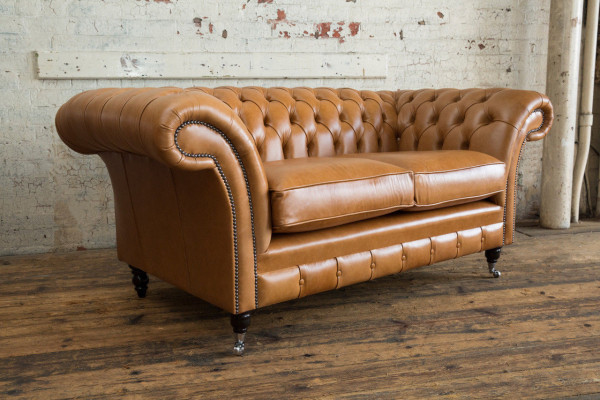 Chesterfield Design Luxus Gestoffeerde Sofa Bankstel Zitcombinatie Leer Textiel Bruin
