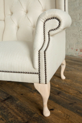 Chesterfield oorfauteuil Eenzitter Sofa Couch bekleding fluweel leer stof relax nieuw