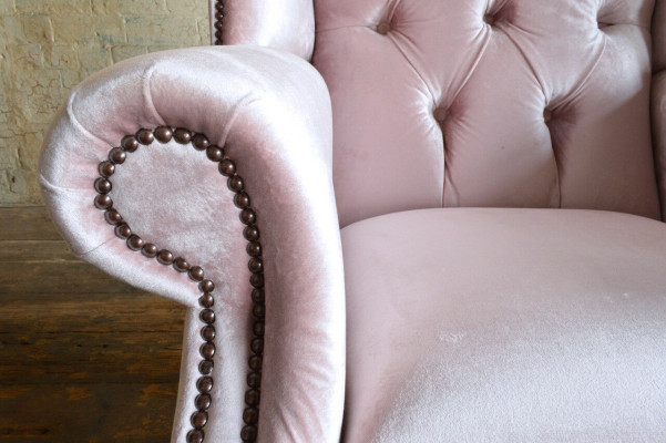 Chesterfield oorfauteuil eenzitter sofa bank relax bekleding fluweel leer stof nieuw