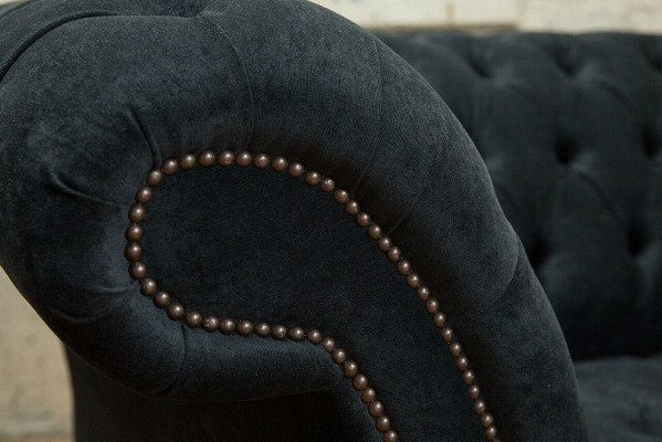 Zwart sofa bankstel bekleding Chesterfield zitmeubels textiel stof leer banken nieuw