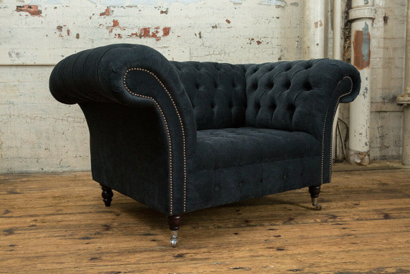 Zwart sofa bankstel bekleding Chesterfield zitmeubels textiel stof leer banken nieuw