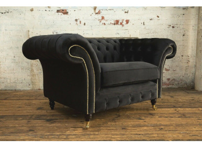 Chesterfield Design Stof Bank Fauteuil 1,5-zitter Bekleding Sofas Lounge Nieuw Club