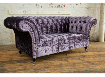 Chesterfield gestoffeerde bank stoffen banken sofa zitmeubel rugleuning nieuw 2-zitsbank