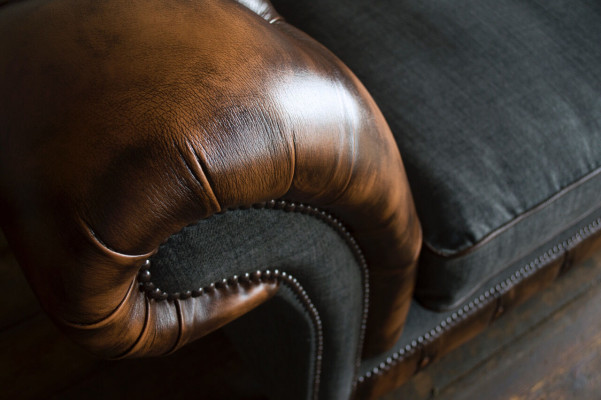 Chesterfield Design Stof Bank Fauteuil 1,5-zits Beklede Sofa's Lounge Nieuw Club