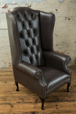 Chesterfield oorfauteuil eenzitter sofa bank relax bekleding fluweel leer stof