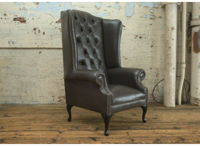 Chesterfield oorfauteuil eenzitter sofa bank relax bekleding fluweel leer stof