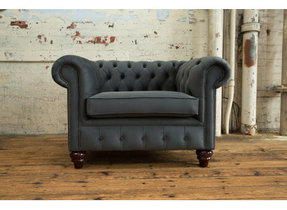 Chesterfield Design Fauteuil Bank Bekleding Luxe Textiel Banken 1-Zits Eénzitter